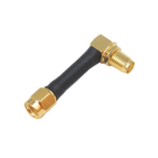 (image for) 1" (30MM) 90 DEGREE SMA FEMALE TO FEMALE CABLE EXTENSION