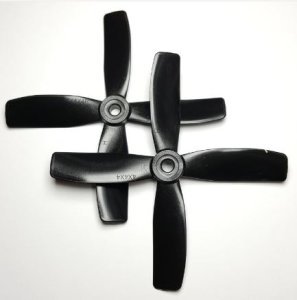 (image for) HQ PROP 4-BLADE/QUADBLADE 4X4X4 4 PROPELLER SET 2CW 2CCW (BLACK)