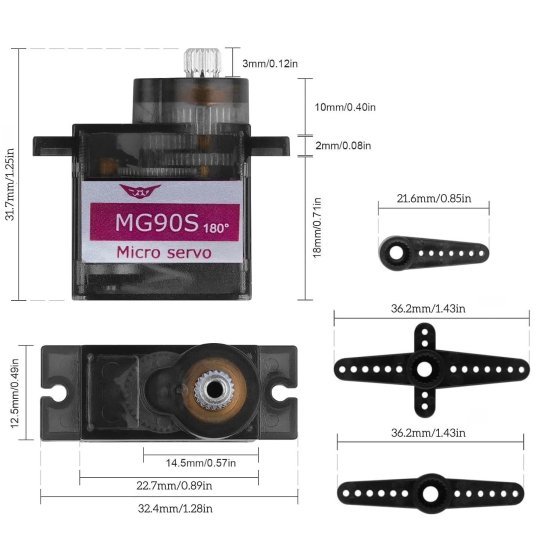 Modal Additional Images for Pro MG-90 Mini 9g Metal Gear Servo