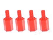 Red Nylon Hex Spacer Male-Female (6mm X 6mm) M3 Standoffs (4 pcs) (image for) Red Nylon Hex Spacer Male-Female (6mm X 6mm) M3 Standoffs (4 pcs)