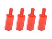 Red Nylon Hex Spacer Male-Female (12mm X 6mm) M3 Standoffs (4 pcs) (image for) Red Nylon Hex Spacer Male-Female (12mm X 6mm) M3 Standoffs (4 pcs)
