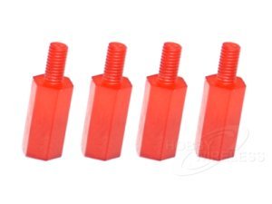 (image for) Red Nylon Hex Spacer Male-Female (12mm X 6mm) M3 Standoffs (4 pcs)